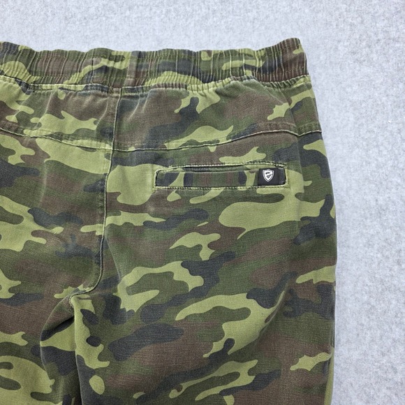 Encrypted Camo Cargo Jogger Shorts Men's Large Gold Zippers Moto Style Army - Picture 8 of 13